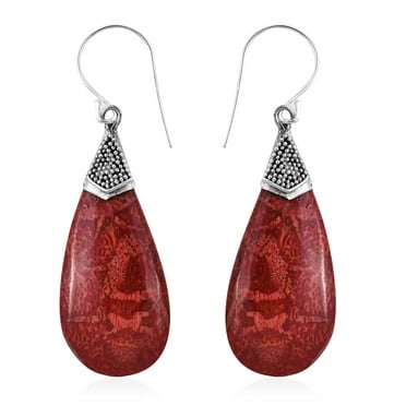 Red Coral Design Earring for Dainty Gift LGSY S925 Shell Heart Dangle Earrings for Fashion Jewelry 